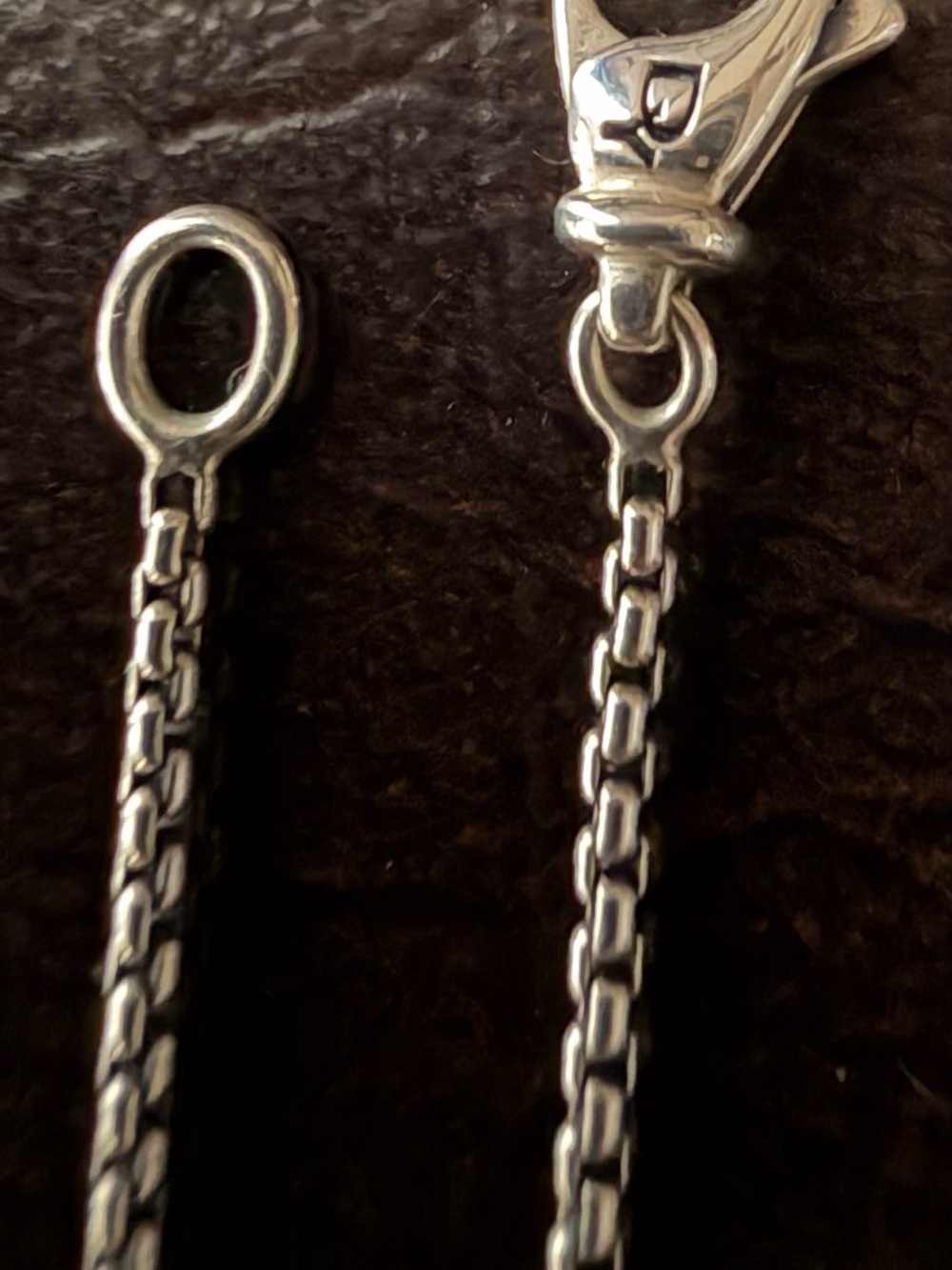 David Yurman Silver T Pendant Necklace with Cable Motif - Picture 3 of 4